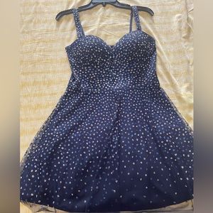 Dark blue and silver dress